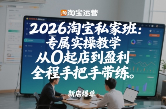 2026淘宝私家班：专属实操教学，从0起店到盈利，全程手把手带练（更新26年2月）昊趣阁资源网昊趣阁资源网