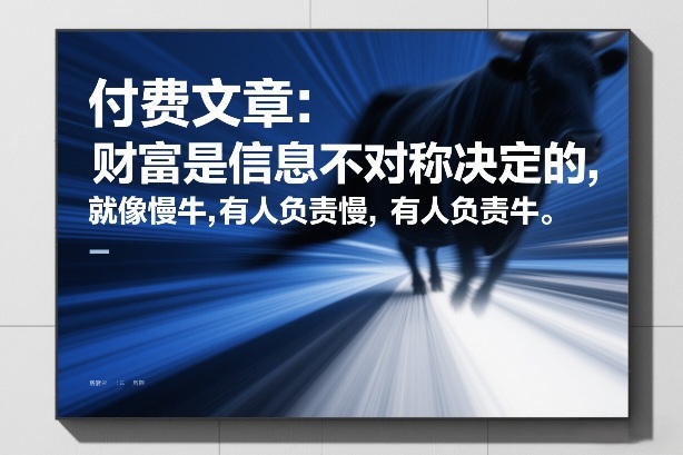 付费文章：财富是信息不对称决定的，就像慢牛，有人负责慢，有人负责牛昊趣阁资源网昊趣阁资源网