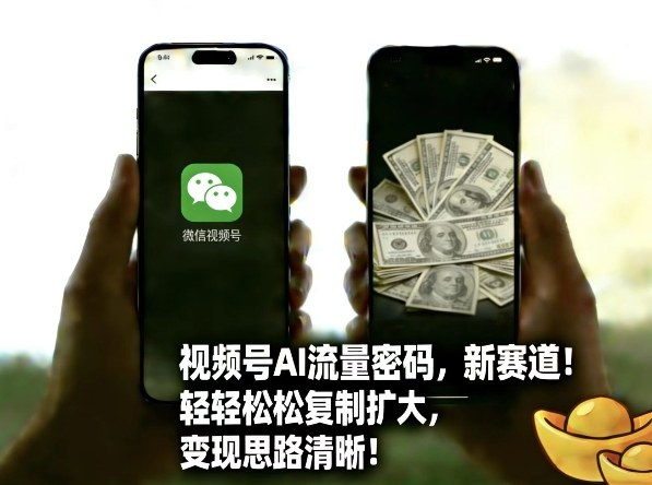 视频号AI流量密码新赛道，轻轻松松复制扩大，变现思路清晰昊趣阁资源网昊趣阁资源网