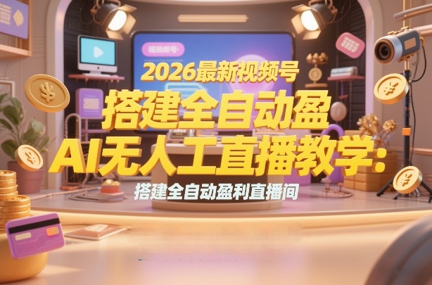 2026最新视频号AI无人直播教学：搭建全自动盈利直播间，低成本开启副业变现昊趣阁资源网昊趣阁资源网