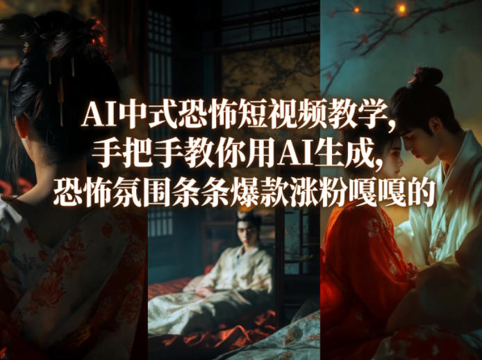 AI中式恐怖短视频教学，手把手教你用AI生成，恐怖氛围条条爆款涨粉嘎嘎的昊趣阁资源网昊趣阁资源网