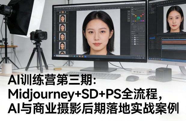 AI训练营第三期:Midjourney+SD+PS全流程,AI与商业摄影后期落地实战案例昊趣阁资源网昊趣阁资源网