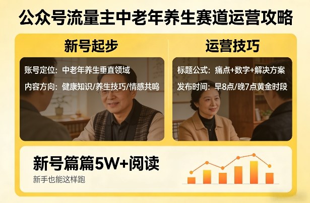 公众号流量主中老年养生赛道，新号篇篇5W+阅读，新手也能这样跑昊趣阁资源网昊趣阁资源网