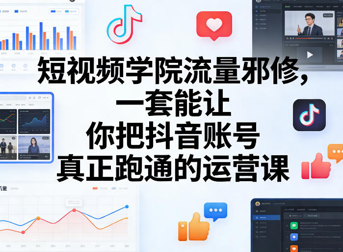 短视频学院流量邪修，一套能让你把抖音账号真正跑通的运营课昊趣阁资源网昊趣阁资源网