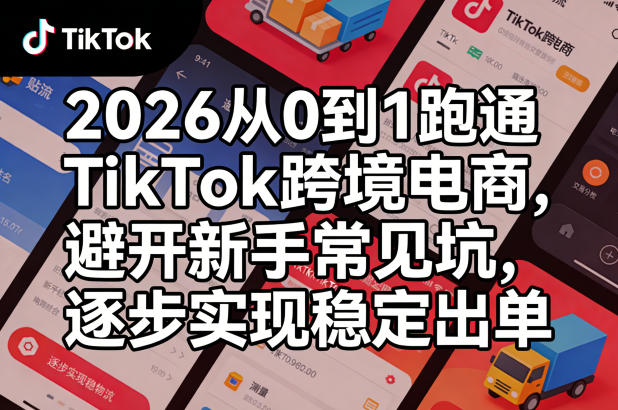 2026从0到1跑通TikTok跨境电商，避开新手常见坑，逐步实现稳定出单（更新0414）昊趣阁资源网昊趣阁资源网