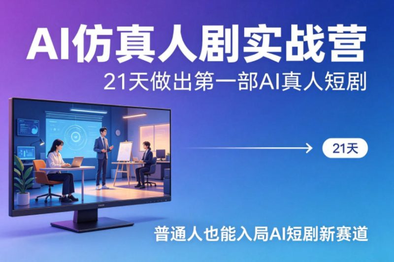 AI仿真人剧实战营，21天做出第一部AI真人短剧，普通人也能入局AI短剧新赛道昊趣阁资源网昊趣阁资源网