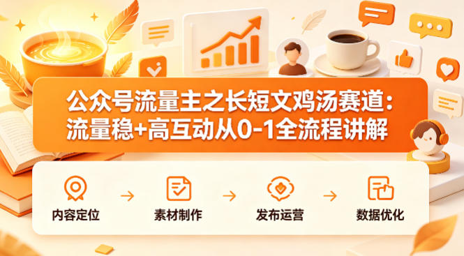 公众号流量主之长短文鸡汤赛道，流量稳+高互动，从0-1全流程讲解昊趣阁资源网昊趣阁资源网