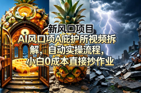 新风口项目AI庇护所视频拆解，自动实操流程，小白0成本直接抄作业昊趣阁资源网昊趣阁资源网