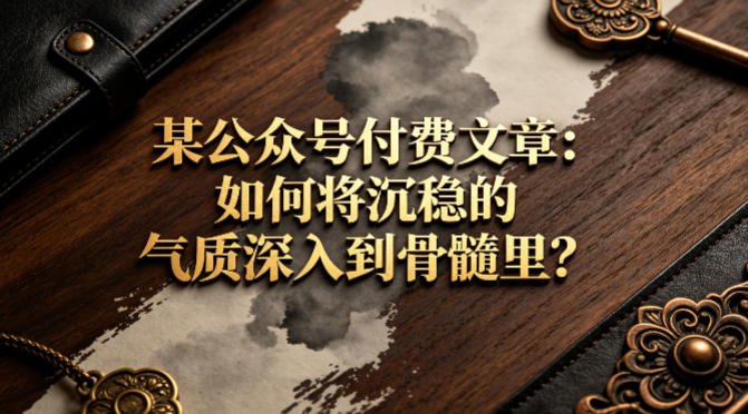 某公众号付费文章：如何将沉稳的气质深入到骨髓里？昊趣阁资源网昊趣阁资源网