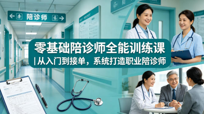 零基础陪诊师全能训练课｜从入门到接单，系统打造职业陪诊师昊趣阁资源网昊趣阁资源网