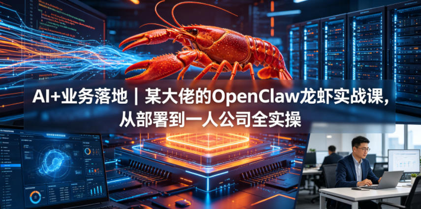 AI+业务落地｜某大佬的OpenClaw小龙虾实战课，从部署到一人公司全实操昊趣阁资源网昊趣阁资源网