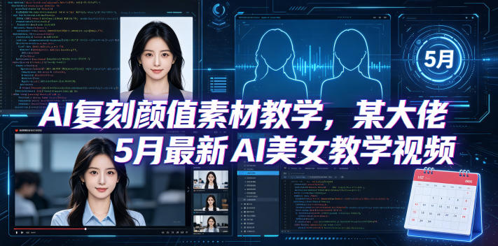AI复刻颜值素材教学，某大佬5月最新AI美女教学视频，内含4月好物复刻教学昊趣阁资源网昊趣阁资源网