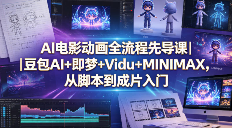 AI电影动画全流程先导课｜豆包AI+即梦+Vidu+MINIMAX，从脚本到成片入门昊趣阁资源网昊趣阁资源网