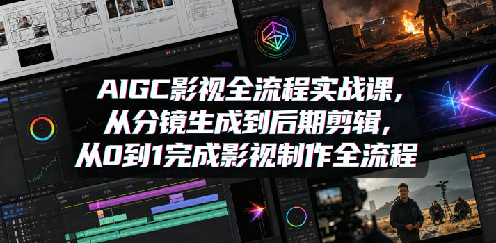AIGC影视全流程实战课，从分镜生成到后期剪辑，从0到1完成影视制作全流程昊趣阁资源网昊趣阁资源网