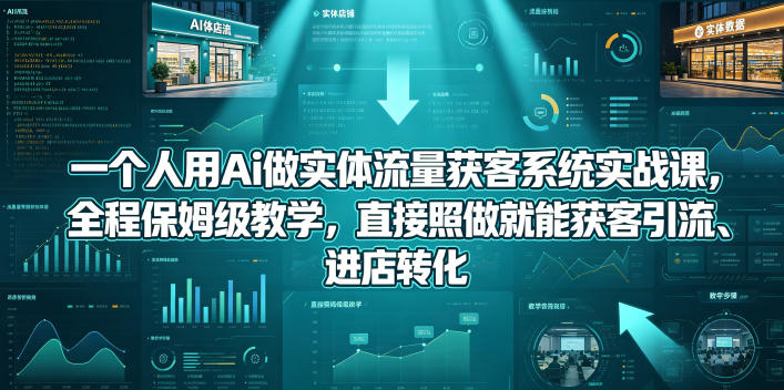 一个人用Ai做实体流量获客系统实战课，全程保姆级教学，直接照做就能获客引流、进店转化昊趣阁资源网昊趣阁资源网
