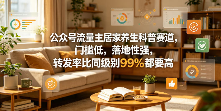 公众号流量主居家养生科普赛道,门槛低,落地性强,转发率比同级别99%都要高昊趣阁资源网昊趣阁资源网