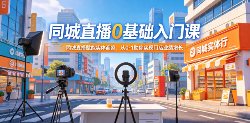同城直播0基础入门课,同城直播赋能实体商家,从0-1助你实现门店业绩增长昊趣阁资源网昊趣阁资源网