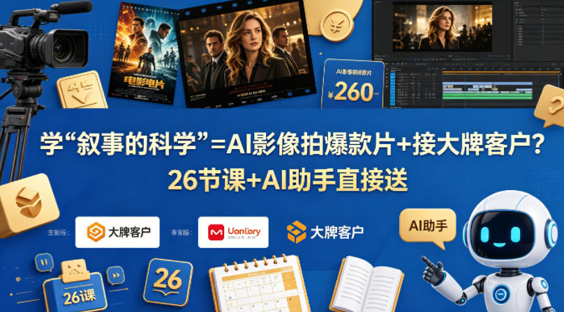 学《叙事的科学》=AI影像拍爆款片+接大牌客户？26节课+AI助手直接送【原创双语字幕】昊趣阁资源网昊趣阁资源网