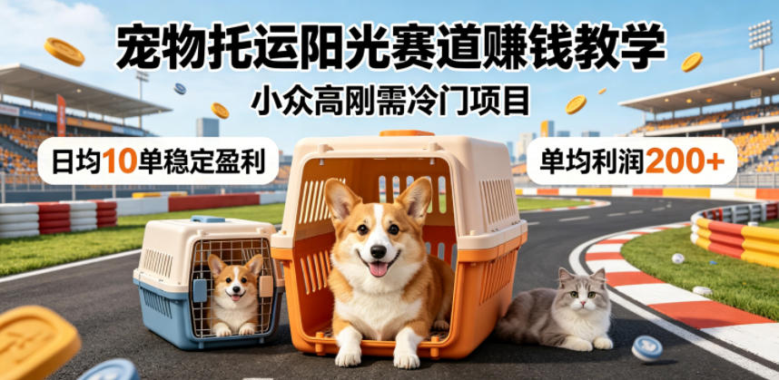 宠物托运阳光赛道賺钱教学，小众高刚需冷门项目，日均10单稳定盈利，单均利润200+昊趣阁资源网昊趣阁资源网