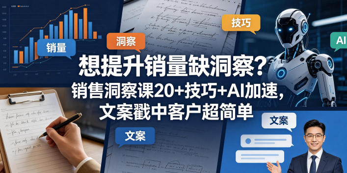 想提升销量缺洞察？销售洞察课20+技巧+AI加速，文案戳中客户超简单【原创双语字幕】昊趣阁资源网昊趣阁资源网