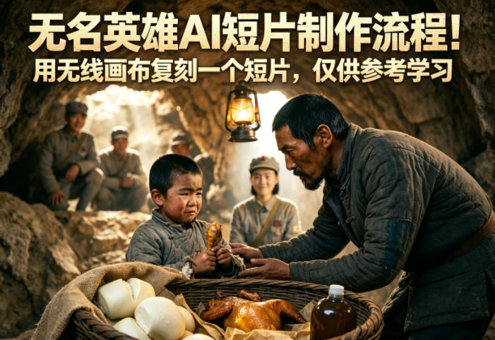 无名英雄AI短片制作流程！用无线画布复刻一个短片，仅供参考学习昊趣阁资源网昊趣阁资源网