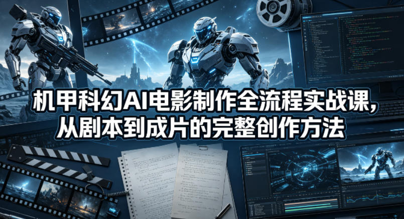 机甲科幻AI电影制作全流程实战课，从剧本到成片的完整创作方法昊趣阁资源网昊趣阁资源网