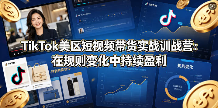 TikTok美区短视频带货实战训战营：在规则变化中持续盈利昊趣阁资源网昊趣阁资源网