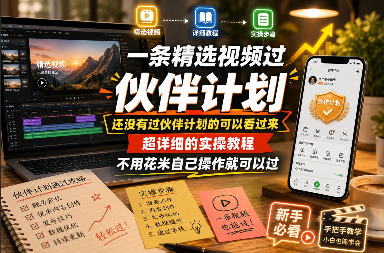 一条精选视频过伙伴计划,还没有过伙伴计划的可以看过来,超详细的实操教程,不用花米自己操作就可以过昊趣阁资源网昊趣阁资源网