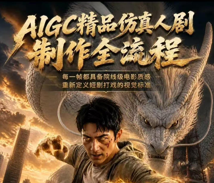 AIGC精品仿真人剧豢龙人全流程制作解析2026,国风仿真人创作+打斗剧情+人设编排,一站式AI短剧入门昊趣阁资源网昊趣阁资源网