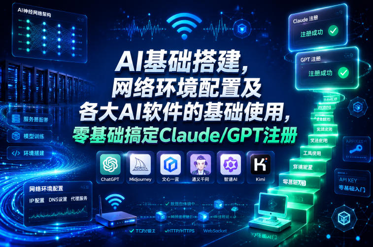 AI基础搭建,网络环境配置及各大AI软件的基础使用,零基础搞定Claude/GPT注册昊趣阁资源网昊趣阁资源网