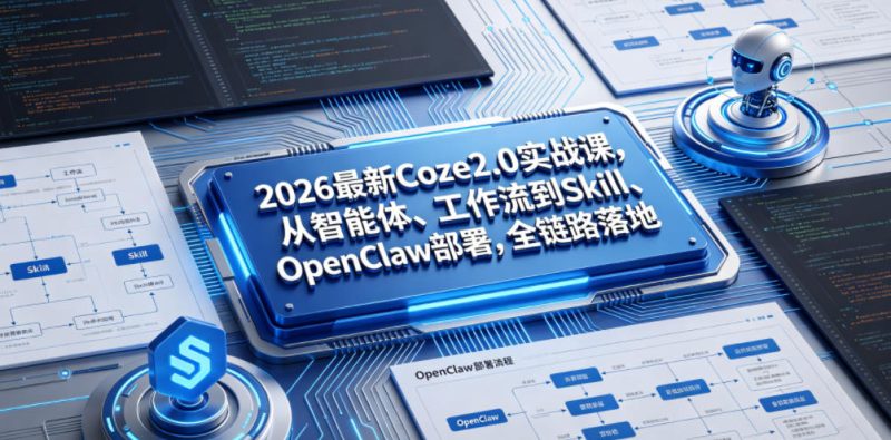 2026最新Coze2.0实战课,从智能体、工作流到Skill、OpenClaw部署,全链路落地昊趣阁资源网昊趣阁资源网