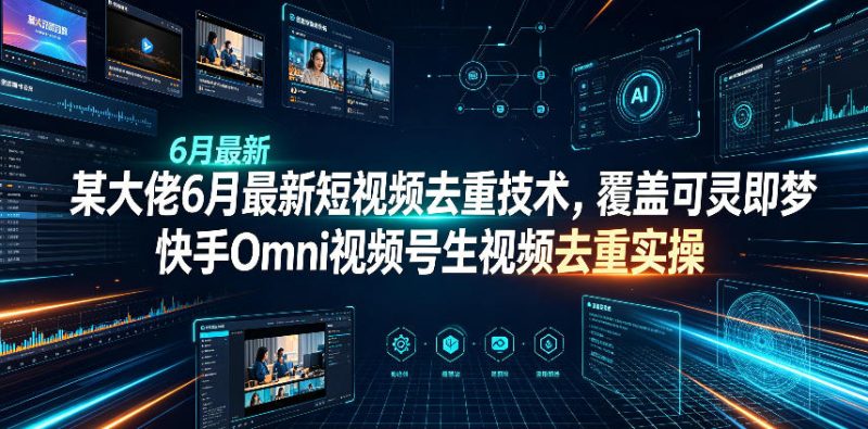 某大佬6月最新短视频去重技术，覆盖可灵即梦快手Omni视频号生视频去重实操昊趣阁资源网昊趣阁资源网