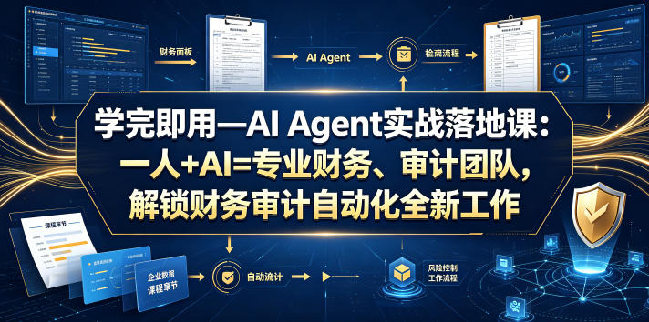 学完即用—AI Agent实战落地课：一人+AI=专业财务、审计团队，解锁财务审计自动化全新工作模式昊趣阁资源网昊趣阁资源网