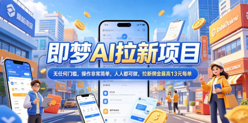 2026年即梦AI拉新项目最新玩法，无任何门槛，操作非常简单，人人都可做，拉新佣金最高13米每单（更新6月24日）昊趣阁资源网昊趣阁资源网