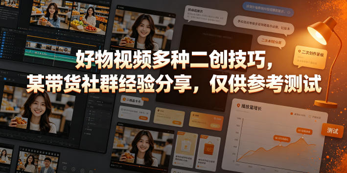好物视频多种二创技巧，某带货社群经验分享，仅供参考测试昊趣阁资源网昊趣阁资源网