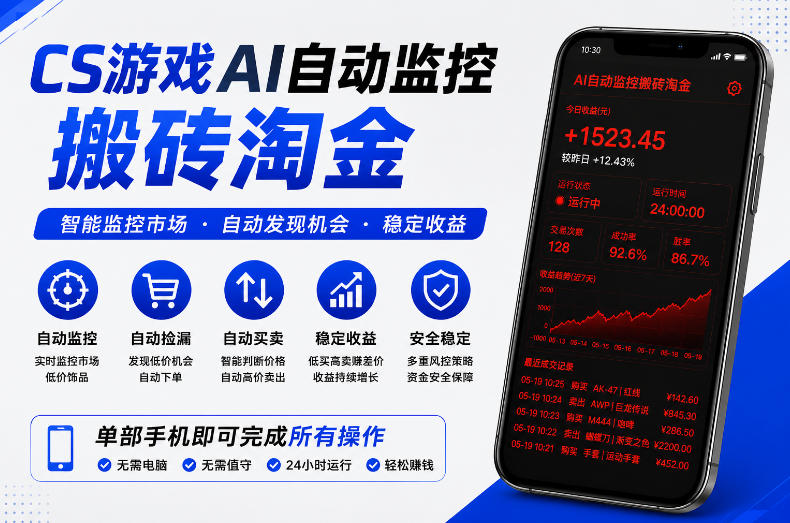 CS游戏AI自动监控搬砖淘金，稳定运行多年，支持任何形式验证，日入300+【揭秘】昊趣阁资源网昊趣阁资源网