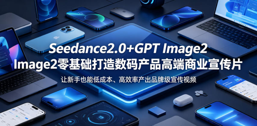 Seedance2.0+GPT Image2零基础打造数码产品高端商业宣传片，让新手也能低成本、高效率产出品牌级宣传视频昊趣阁资源网昊趣阁资源网