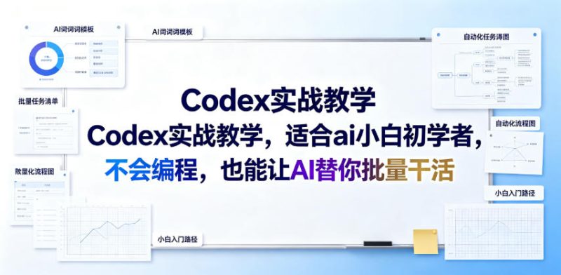Codex实战教学，适合ai小白初学者，不会编程，也能让AI替你批量干活昊趣阁资源网昊趣阁资源网