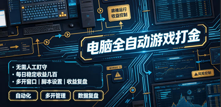 电脑全自动游戏打金，无需人工盯守，每日稳定收益几百！【揭秘】昊趣阁资源网昊趣阁资源网