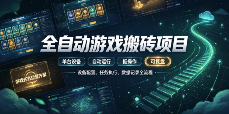 实现全自动游戏搬砖躺賺,每日稳定收益千元,近几年最稳,一台设备就能做!【揭秘】昊趣阁资源网昊趣阁资源网