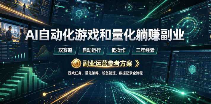 AI自动化游戏和量化躺賺副业:日入几张,稳定运行三年的项目!【揭秘】昊趣阁资源网昊趣阁资源网