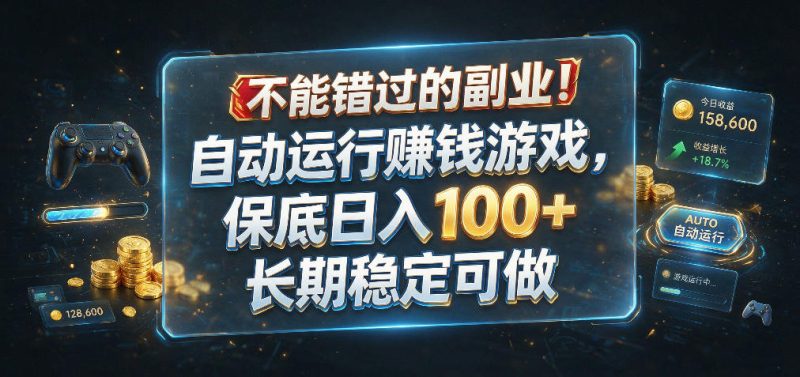 不能错过的副业!自动运行賺钱游戏,保底日入100+,长期稳定可做【揭秘】昊趣阁资源网昊趣阁资源网