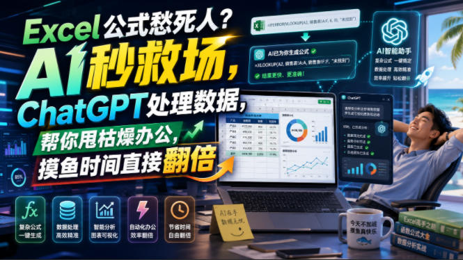 Excel公式愁死人？AI秒救场，ChatGPT处理数据，帮你甩枯燥办公，摸鱼时间直接翻倍【原创双语字幕】昊趣阁资源网昊趣阁资源网