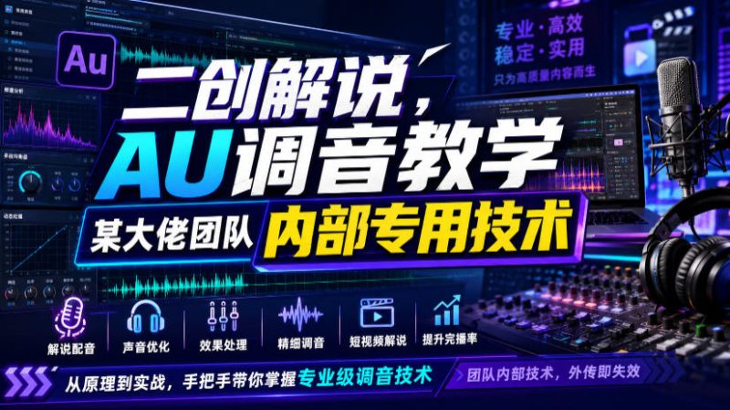 二创解说AU调音教学,某大佬团队内部专用技术昊趣阁资源网昊趣阁资源网