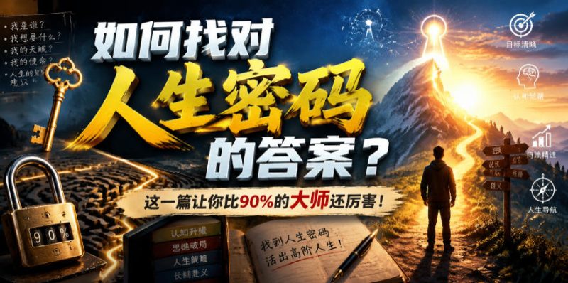 付费文章：如何找对人生密码的答案？这一篇让你比90%的大师还厉害！昊趣阁资源网昊趣阁资源网
