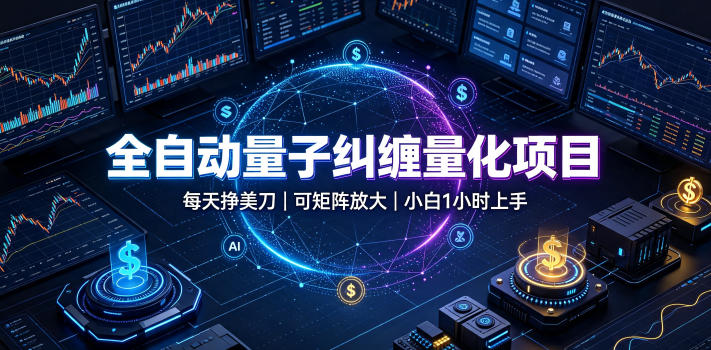 全自动量子纠缠量化项目,每天挣美刀,可矩阵放大,小白1小时上手【揭秘】昊趣阁资源网昊趣阁资源网