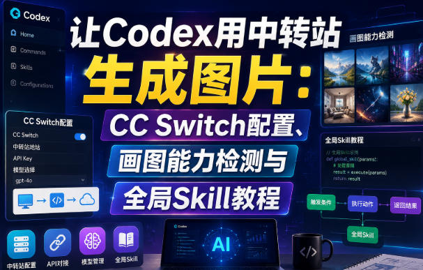 让Codex用中转站生成图片:CC Switch配置、画图能力检测与全局Skill教程昊趣阁资源网昊趣阁资源网