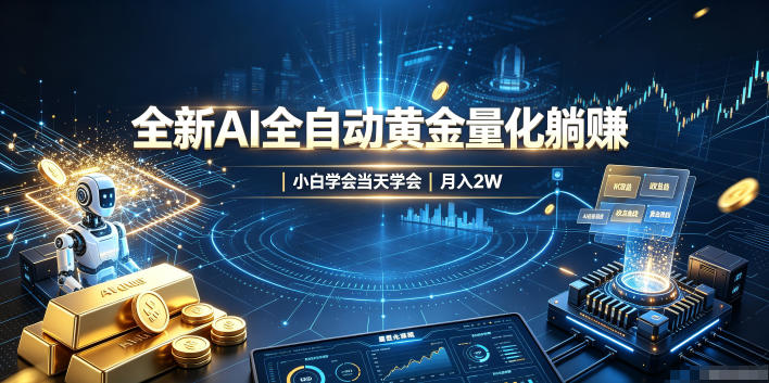 全新AI全自动黄金量化躺賺:小白学会当天学会,月入2W!【揭秘】昊趣阁资源网昊趣阁资源网