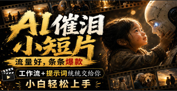 AI催泪小短片,流量好,条条爆款,工作流+提示词统统交给你,小白轻松上手昊趣阁资源网昊趣阁资源网