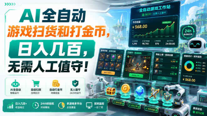 AI全自动游戏扫货和打金币,日入几百,无需人工值守!【揭秘】昊趣阁资源网昊趣阁资源网